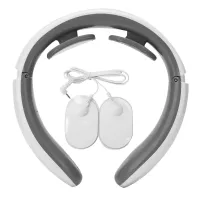 Masażer elektrostymulator szyi karku tens ems 2w1 — Biały