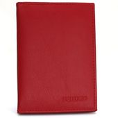 skórzane etui z systemem rfid - ciemnoczerwone