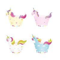 Papilotki do babeczek Jednorożce, 8 szt.