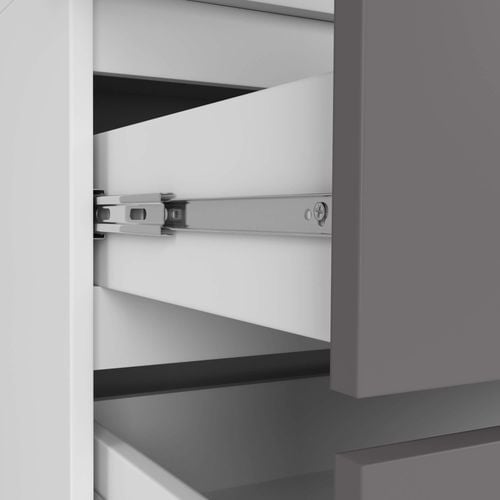 Szafa S 90 cm 2 drzwi 2 szuflady 2 lustra - biała-grafit szary na Arena.pl