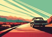 Plakat 59,4x42cm Droga przez Pustynię