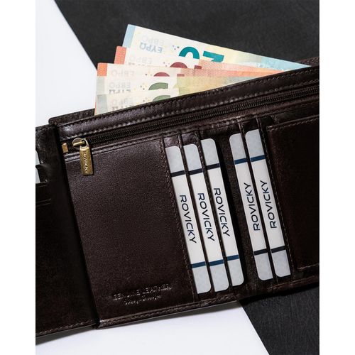 portfel męski na prezent ze skóry naturalnej rfid - rovicky na Arena.pl