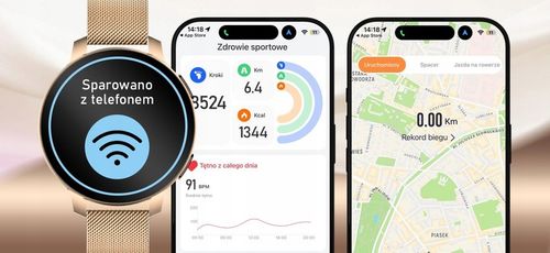 SMARTWATCH ZEGAREK DAMSKI WODOODPORNY PL MENU SPORT SMART WATCH na Arena.pl