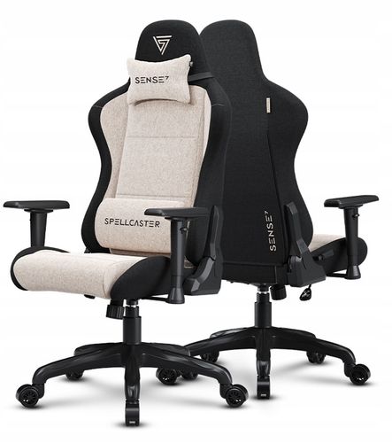 Fotel Gamingowy Materiałowy Obrotowy Biurowy Krzesło Gracza Kubełek Sense7 na Arena.pl