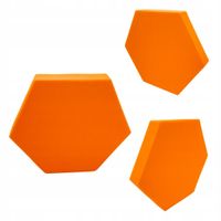 Pianka akustyczna | Gąbka wygłuszająca HEXAGON 32x28x3 cm - pomarańczowy
