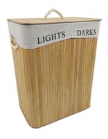 Kosz bambusowy na pranie z pokrywką 120 L naturalny