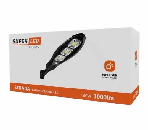 Lampa solarna LED 180W Latarnia uliczna z czujnik + uchwyt + pilot na Arena.pl