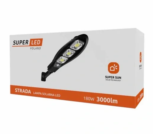 Lampa solarna LED 180W Latarnia uliczna z czujnik + uchwyt + pilot zdjęcie 3