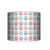 Abażur Walec - Kolorowe sowy