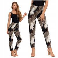 Spodnie Damskie Luźne Prosta Nogawka Zwiewne Na Lato Wzorzyste MORAJ S/M