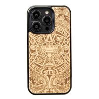 Drewniane Etui Bewood na iPhone 14 Pro KALENDARZ AZTECKI ANIEGRE