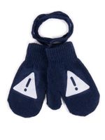 Rękawiczki chłopięce jednopalczaste granatowe znak drogowy 14 YOCLUB