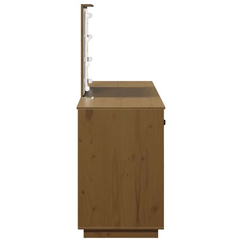 Toaletka z LED, miodowy brąz, lite drewno sosnowe na Arena.pl