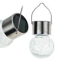 LAMPKA LED SOLARNA SZKLANA DEKORACYJNA WISZĄCA