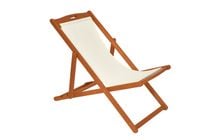 Rattanland - Leżak premium (biały) z drewna eukaliptusowego (FCS)