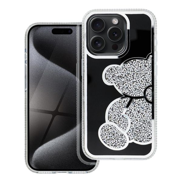 Futerał TEDDY BEAR do IPHONE 15 Pro srebrny zdjęcie 1