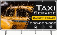 BANER REKLAMOWY 300x150cm oczkowany projekt w cenie TAXI SERVICE
