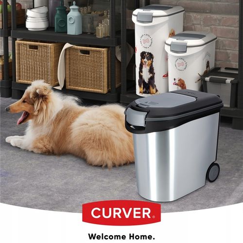 CURVER POJEMNIK NA KARMĘ DLA ZWIERZĄT 12kg SREBRNY na Arena.pl