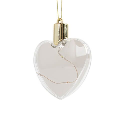 Plastikowa bombka świecąca ciepłym światłem - serduszko do sublimacji na Arena.pl