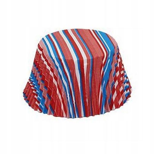 FOREMKI PAPILOTKI do muffinek niebiesko-czerwone Paski 50x35 mm 100 szt na Arena.pl