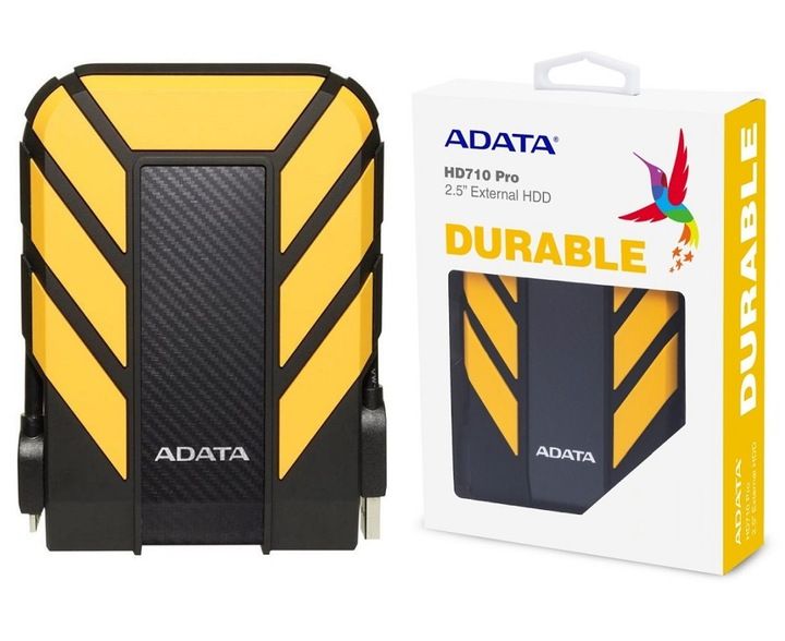 ADATA Durable HD710 PRO Dysk Zewnętrzny 2TB USB3.2 Żółty zdjęcie 1