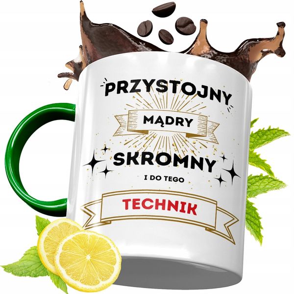 Kubek Zielony Dla Technika Na Urodziny Prezent Z Nadrukiem Ze Zdjęciem zdjęcie 1