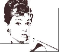 80CM 70CM 2 ELEME OBRAZ RAMA AUDREY HEPBURN DRUK ŚCIENNY PŁÓTNO