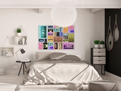 71801 Obraz na płótnie KASETY KOLOROWY na Arena.pl