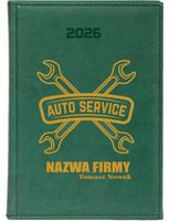 KALENDARZ A4 2026 DZIENNY terminarz z nadrukiem AUTOSERVICE NAZWA FIRMY