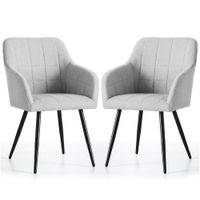 2x Krzesło tapicerowane tkanina lumos do salonu LUXANO Jasny Szary Czarne