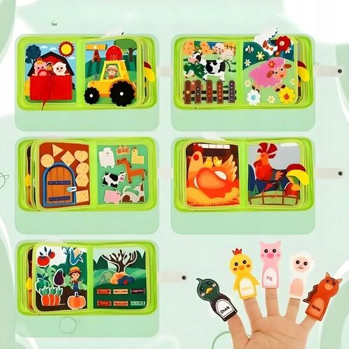 Książeczka Manipulacyjna Sensoryczna Montessori Tablica Zabawka Edukacyjna na Arena.pl