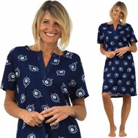 KOSZULA NOCNA piżama tunika rozpinana z dekoltem zapinanym na 4 guziki M