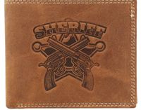 Portfel skórzany RFID Sherif rewolwery - czarnoprochowe - Always Wild