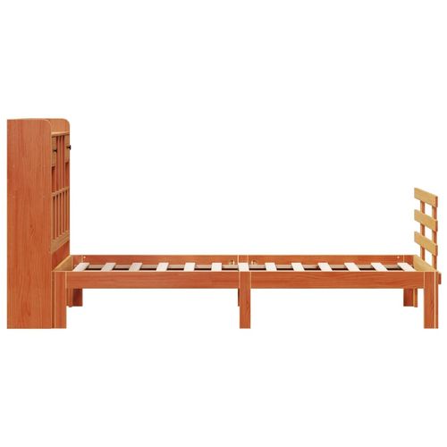 Łóżko z regałem, bez materaca, woskowy brąz, 75x190 cm, sosnowe na Arena.pl