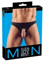 svenjoyment męskie stringi czarny model z otworem rozmiar m
