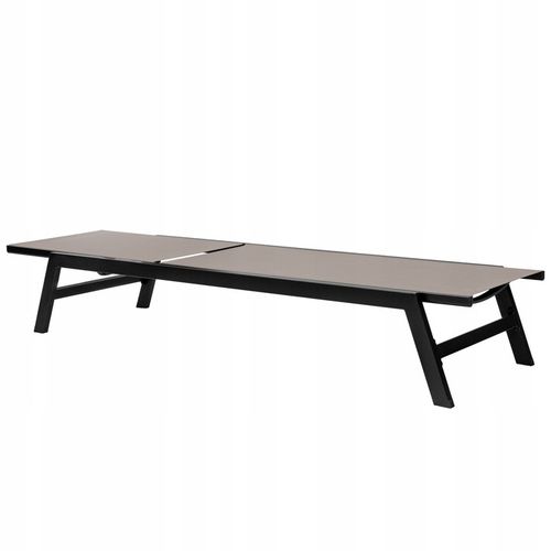 Leżak ogrodowy beżowy wygodny z aluminium rozkładany Leżanka na taras 60 cm na Arena.pl