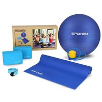 Zestaw do jogi mata DWIE kostki piłka pasek pompka 5w1 ASTEYA SPOKEY
