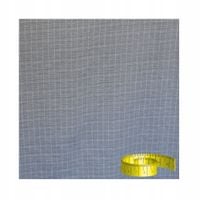 Beżowy len w kratkę kremową na koszule i sukienki