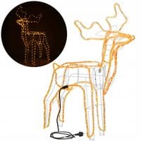 DUŻY ŚWIECĄCY RENIFER LED WĄŻ ŚWIETLNY XXL CIEPŁY BIAŁY DEKORACJA 85cm