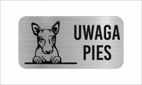 GRAWER Tabliczka nierdzewna 20x10 UWAGA PIES Amerykański terier bezwłosy