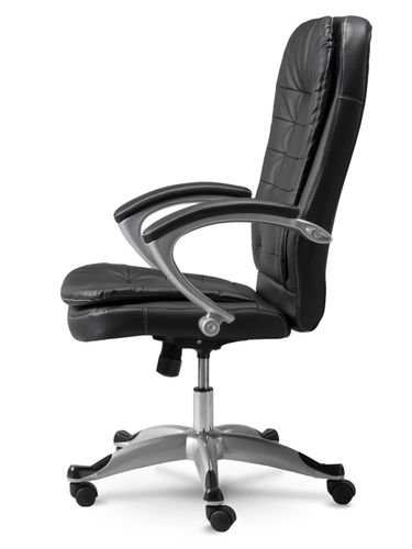 Fotel biurowy z miękkiej skóry Sofotel 322 czarny na Arena.pl