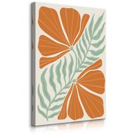 Obraz Do Salonu Pomarańczowe Kwiaty Liście Styl Boho Natura 80cm x 120cm