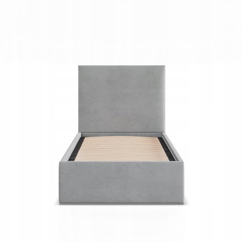 Łóżko Ramowe PAOLA JEDNOOSOBOWE Tapicerowane Pojedyncze VELVET JASNY SZARY na Arena.pl