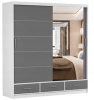 Szafa przesuwna FLORENCE 200 z lustrem półki garderoba BSZ duża PRODUCENT