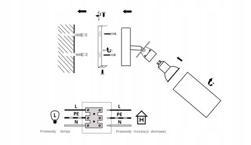Lampa Ścienna Kinkiet z Włącznikiem Tuba Metal SPOT LED GU10 na Arena.pl