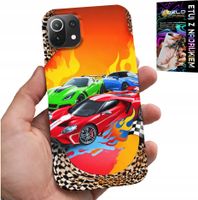ETUI DO XIAOMI MI 11 LITE - DLA DZIECI, SAMOCHODY WYŚCIGOWE + SZKŁO
