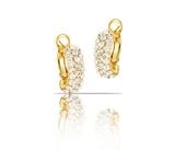 kolczyki kryształowe półokręgi z kolekcji classic (p10971au)