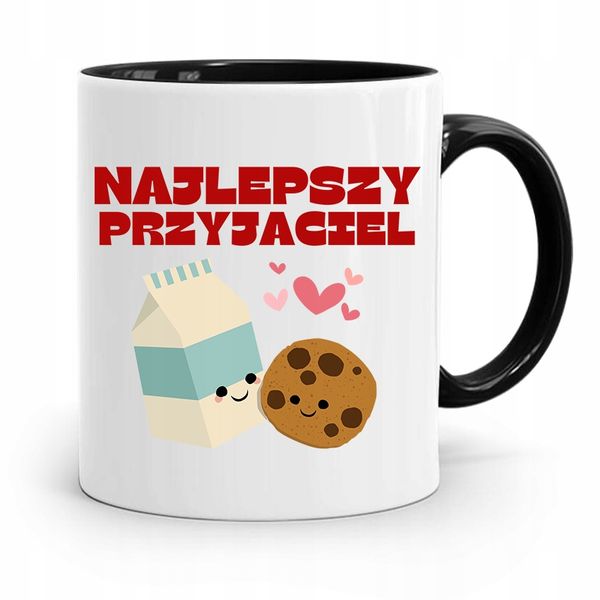 Kubek Czarny Dla Przyjaciela Najlepszy Przyajciel Z Nadrukiem Ze Zdjęciem zdjęcie 1