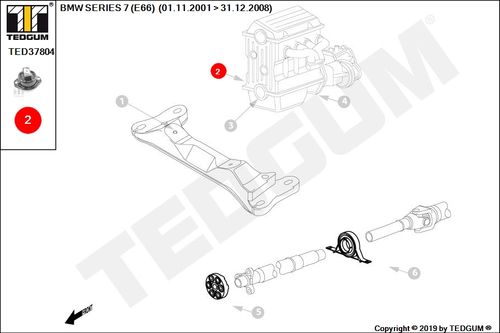 BMW 7 E66 PODUSZKA SILNIKA PRAWA E66 01-09 na Arena.pl