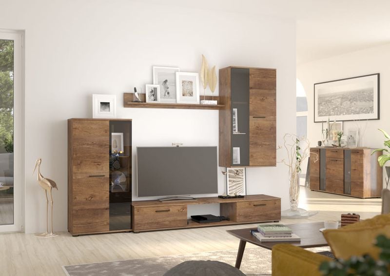 Nowoczesna meblościanka Salsa dąb lefkas zdjęcie 1